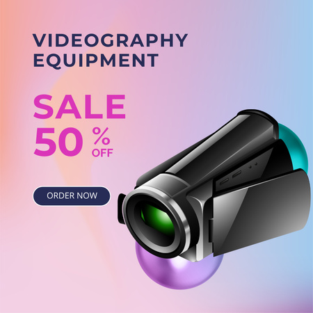 Announcement of Discount on Videography Equipment Instagram Design Template