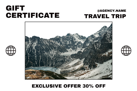 Mountain Hiking Tour Gift Certificate Design Template