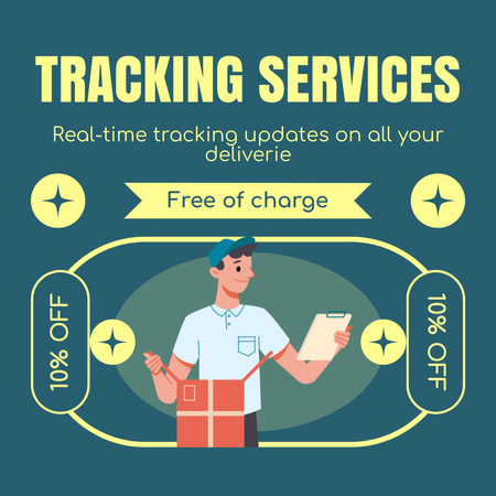 Free Tracking of Your Parcels Instagram AD Design Template