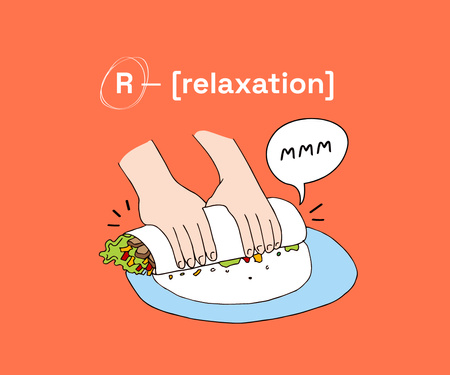 Modèle de visuel illustration drôle de faire shawarma - Large Rectangle