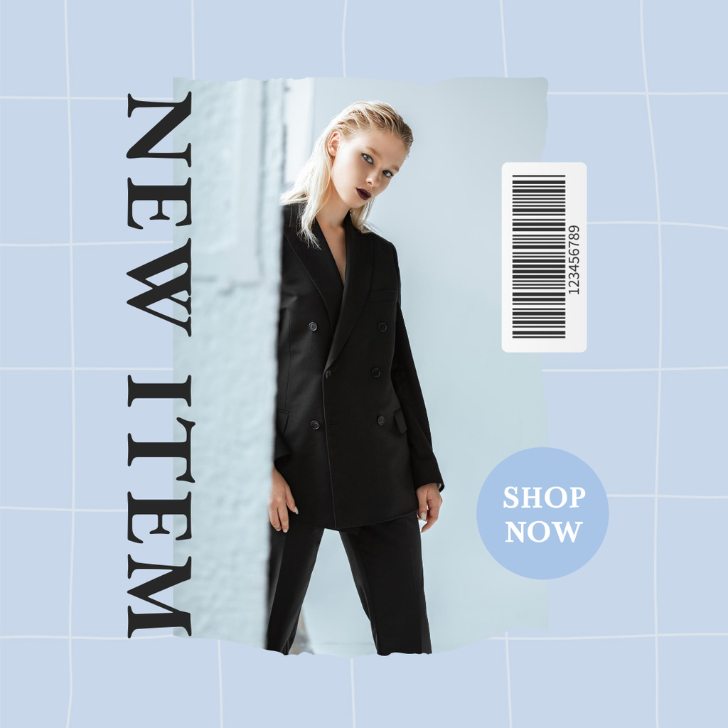 Template di design Fashion Ad with Girl in Black Outfit Instagram