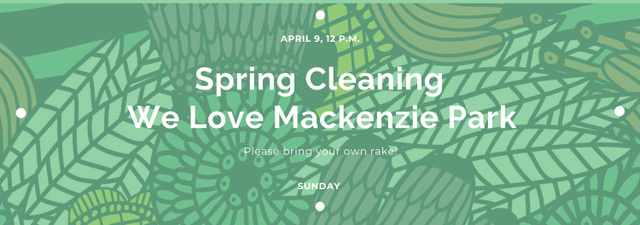 Platilla de diseño Spring Cleaning Event Invitation Green Floral Texture Tumblr