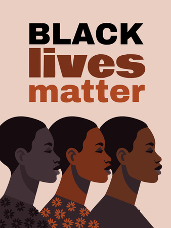 Plantilla de diseño de Protesta contra el racismo con personas negras Poster US 