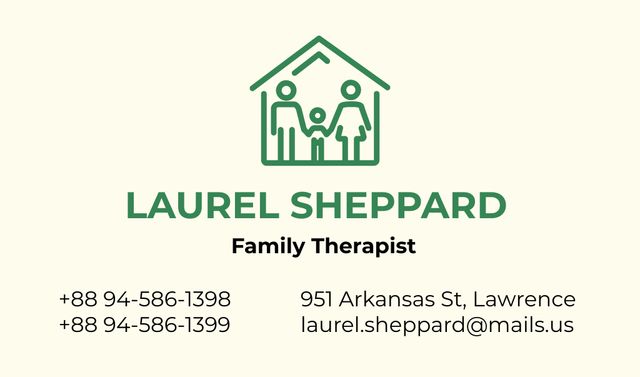 Designvorlage Family Therapist Services für Business card
