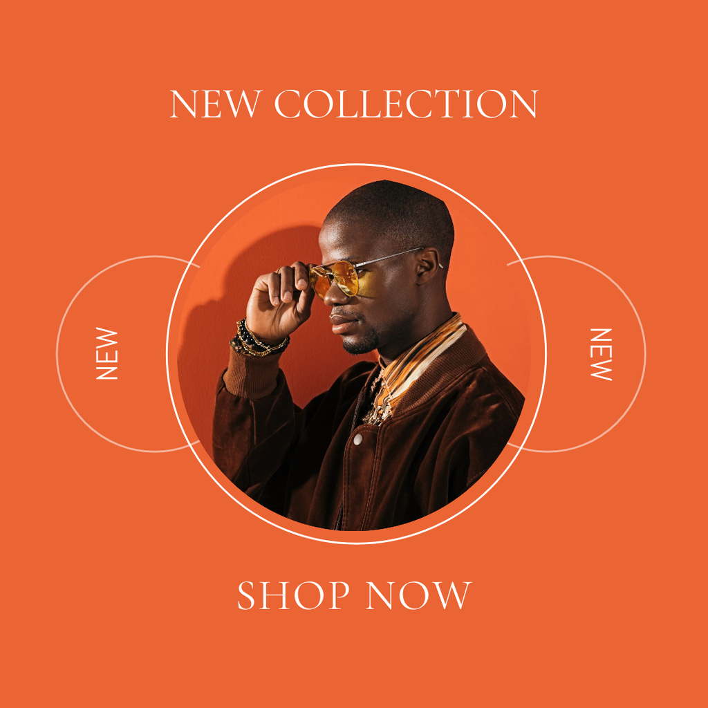 New Male Fashion Collection Ad Instagram Design Template