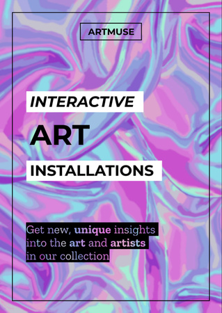 Modèle de visuel exposition d'installations artistiques interactives - Flyer A6