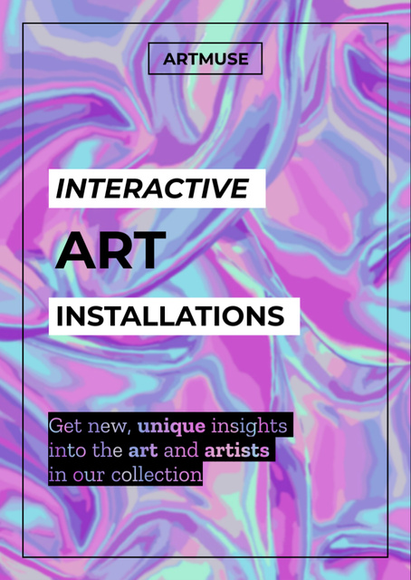 Ontwerpsjabloon van Flyer A6 van Interactive Art Installations Expo
