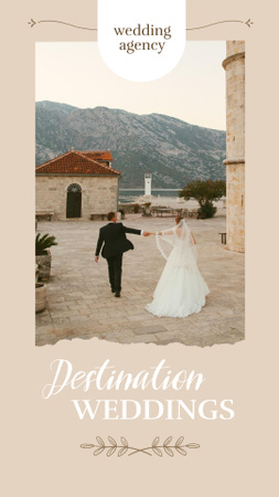 Ontwerpsjabloon van Instagram Story van Huwelijksfeest met paar in prachtige bergen