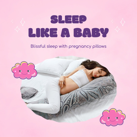 Modèle de visuel Offre de vente d'oreillers parfaits pour les femmes enceintes - Animated Post