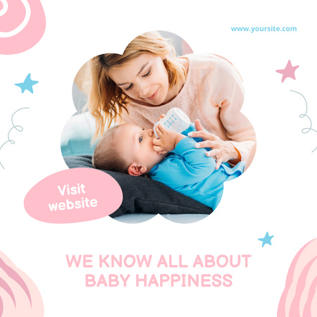 Modèle de visuel Conseils utiles sur le bonheur et les soins de bébé - Animated Post