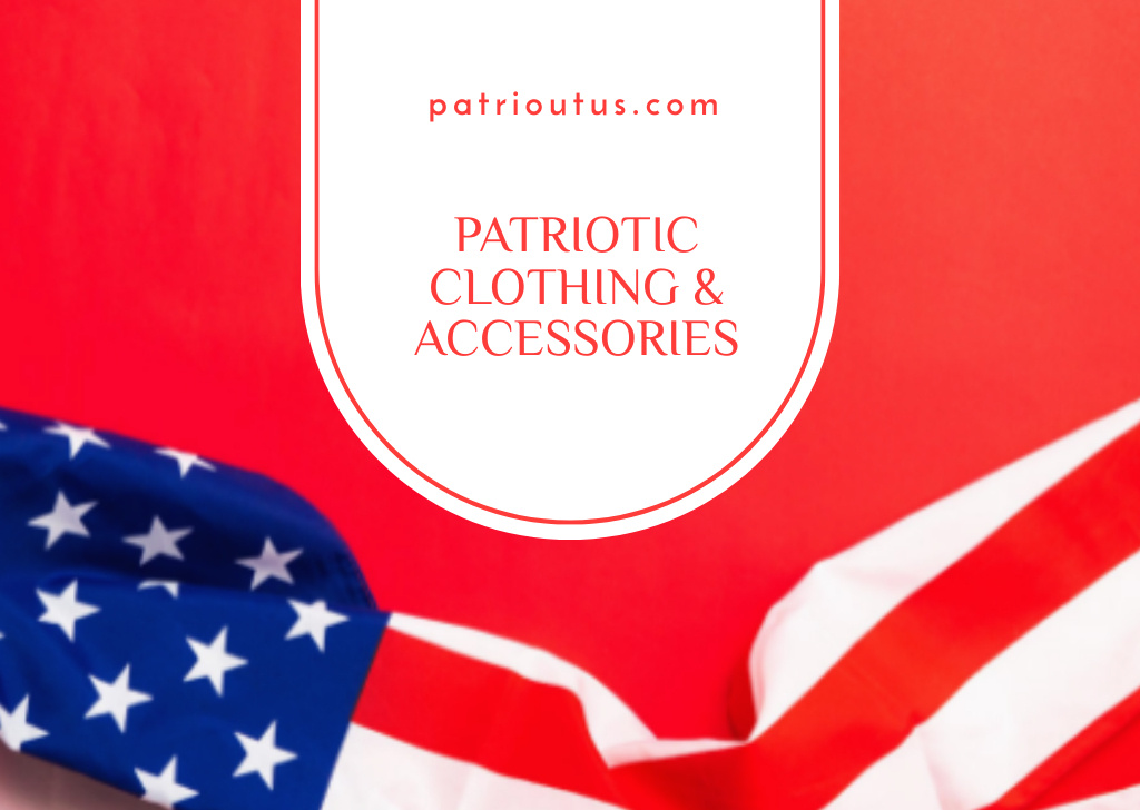 Patriotic Clothes and Accessories Sale on 4th of July Flyer A6 Horizontal Modelo de Design