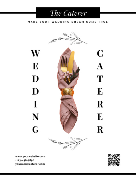 Wedding Catering Services Ad Poster US Design Template
