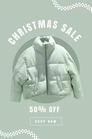 Christmas Sale Offer Puffer Jacket Pinterest Design Template