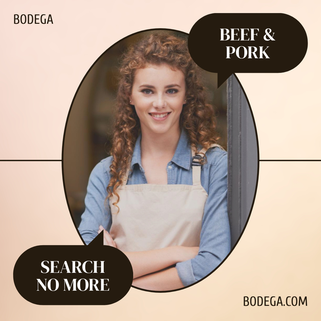 Beef and Pork Offer Instagram AD tervezősablon