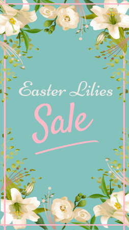 Platilla de diseño Easter Lilies Sale Announcement Instagram Story