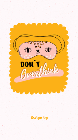 Mental Health Inspiration with Cute Eye Mask Instagram Story Design Template