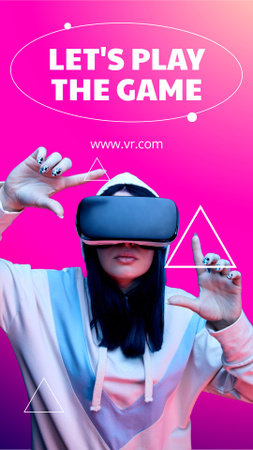 Ad of Virtual Reality with Woman in Glasses Instagram Story tervezősablon