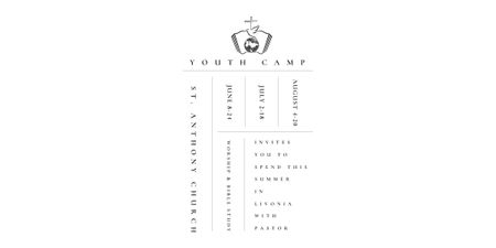 Youth religion camp Promotion in white Image Design Template