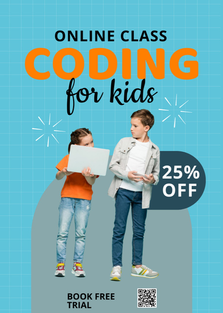 Online Coding Class for Kids Flayerデザインテンプレート