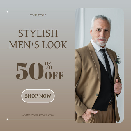 Stylish Looks For Seniors With Discount Instagram Design Template