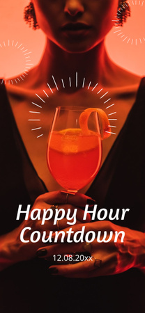 Ontwerpsjabloon van Snapchat Geofilter van Happy Hour Countdown voor cocktails