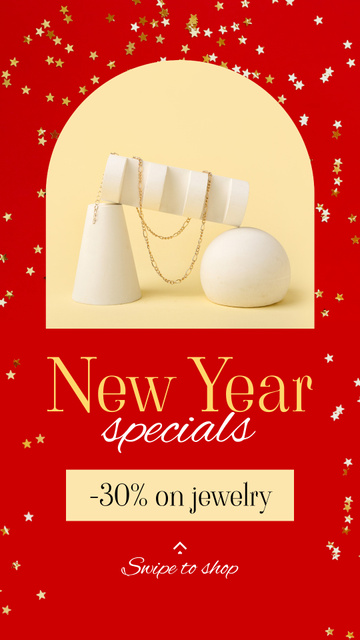 Platilla de diseño Special New Year Jewelry At Discounted Rates Offer Instagram Video Story