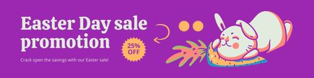 Platilla de diseño Easter Day Sale Promotion with Cute Illustrated Bunny Twitter