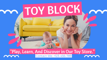 Platilla de diseño Sale of Toy Blocks for Kids Full HD video