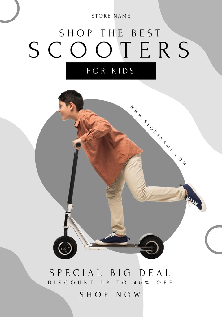 Platilla de diseño Back to School Day Quick Scooter Sale Poster 28x40in