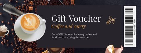 Gift Voucher for Visiting the Coffee House Coupon Design Template