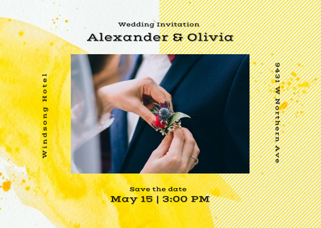 svatební pozvánka nevěsta zdobí ženich oblek Card Šablona návrhu
