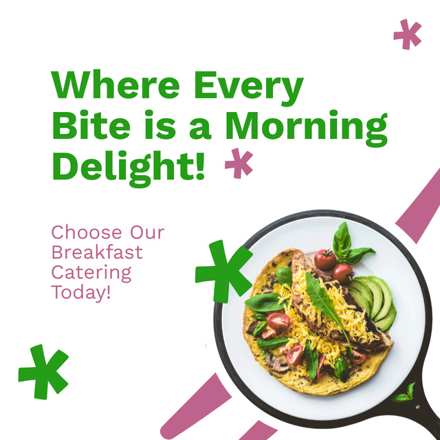 Various Dishes for Breakfast Catering Instagram AD Design Template