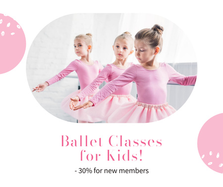 Cute Little Kids on Ballet Class Facebook Design Template