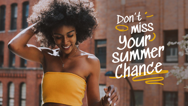 Summer Inspiration with Beautiful Girl in City Youtube Thumbnail Design Template