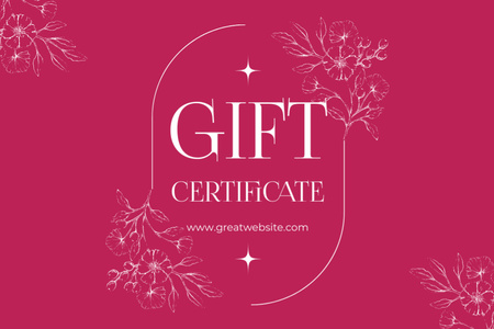 Gift Voucher Offer with Flower Pattern Gift Certificate Design Template