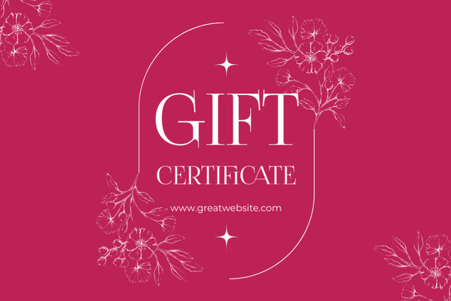 Template di design Gift Voucher Offer with Flower Pattern Gift Certificate