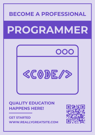 Ontwerpsjabloon van Poster van Programmeer onderwijs advertentie