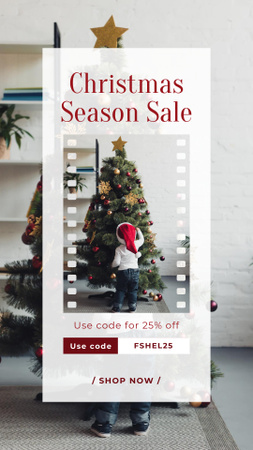 Ontwerpsjabloon van Instagram Story van Christmas Season Sale