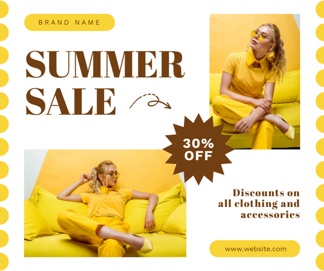 Summer Sale of Clothing and Accessories Facebook – шаблон для дизайна