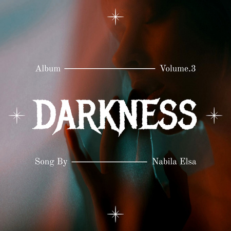 Soulful Music Tracks Promotion with Silhouette of Woman Album Cover Design Template