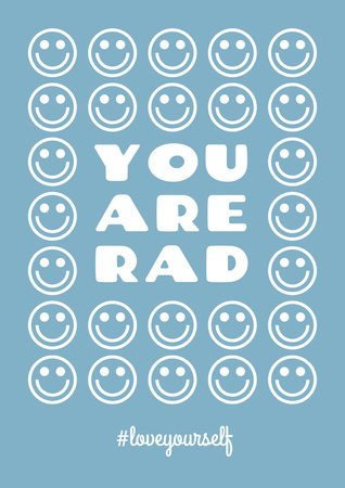 Mental Health Inspiration with Smiley Emoji Poster tervezősablon