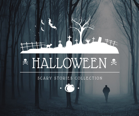 Template di design Halloween scary stories foster Facebook