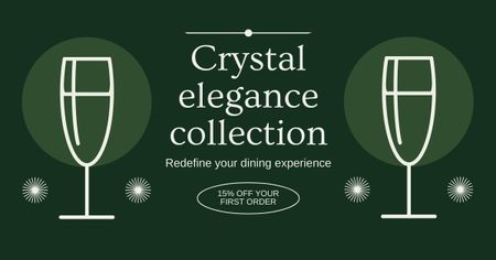 Ontwerpsjabloon van Facebook AD van Kristallen elegante collectie glaswerk