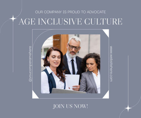 Company Advocating Age Inclusive Culture Facebook Design Template