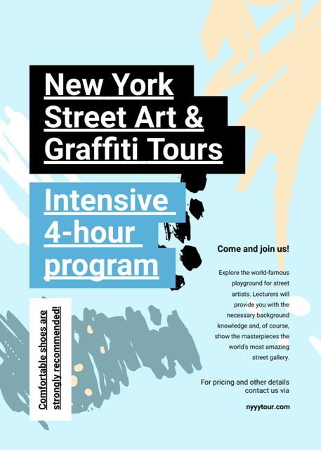 Graffiti Tour Promotion with Colorful Abstract Pattern Invitation Tasarım Şablonu