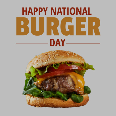 Plantilla de diseño de Happy National Burger Day Instagram 