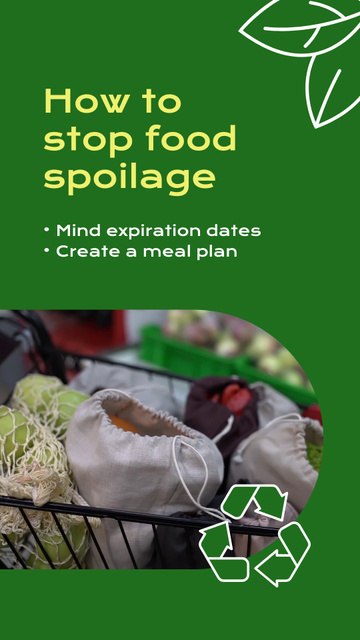 Designvorlage Useful Tips For Prevention Of Food Spoilage für Instagram Video Story