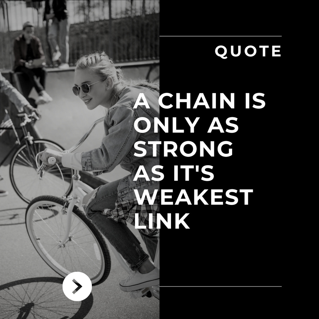 Wise Life Quote with Girl Riding Bicycle Instagram Design Template