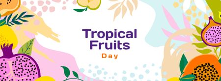Tropical Fruits Day Announcement Facebook cover Design Template