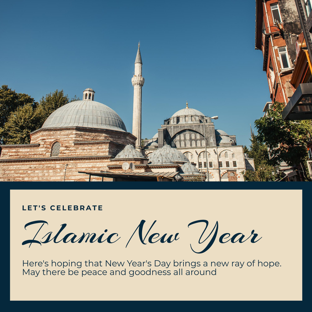 Islamic New Year Day Greeting Instagram Šablona návrhu